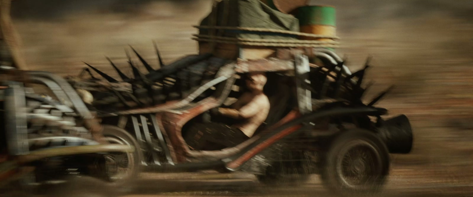 A vehicle chase through the desert